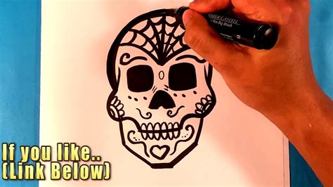 How To Draw Day Of The Dead Skull Drawing For Beginners Youtube