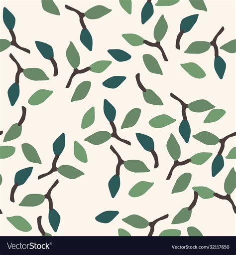 Artistic Seamless Pattern With Abstract Leaves Vector Image