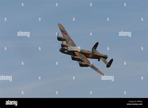 Avro Lancaster Ww2 Heavy Bomber In Flight Stock Photo Alamy