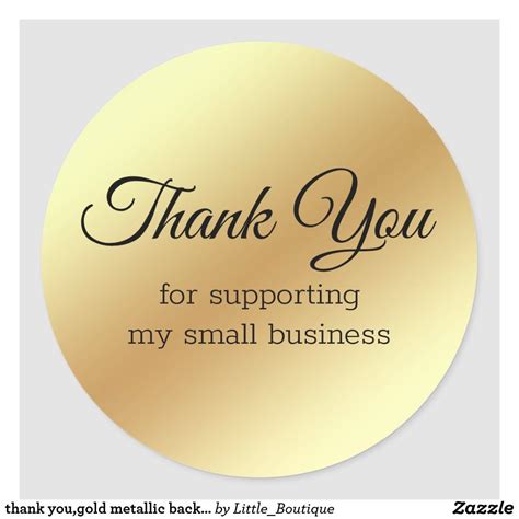 Thank Yougold Metallic Background Classic Round Sticker Thank You