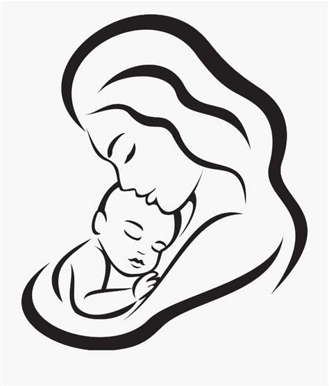 Mother And Baby Clipart Black And White