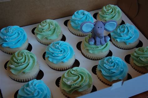 Wrappers fit a cupcake up to 2 wide. Angela Barton's Cakes: Elephant Baby Shower Cupcakes