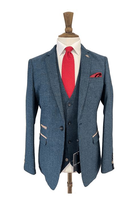 Dion Vintage Tweed Check Blue 3 Piece Suit Bundle Mens From Mccalls