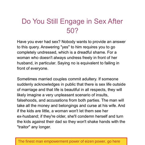 Do You Have A Sex Life After 50 Pdf Docdroid