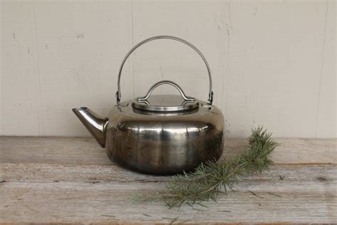 Vintage Stainless Steel Tea Kettle