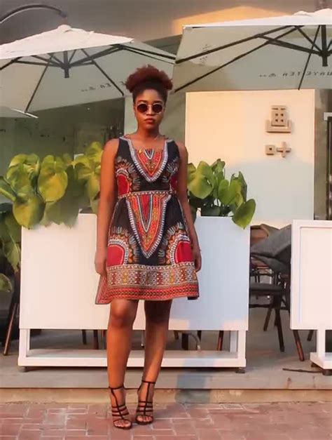 2019 African Kitenge Dress Designs Flare Sleeveless Dashiki Women
