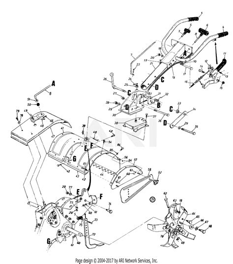 Mtd 21a 430 062 1997 Parts Diagram For Handle Assemblytine Assembly