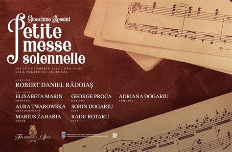 Gioachino Rossini Petite Messe Solennelle Joi 20 Octombrie 2022