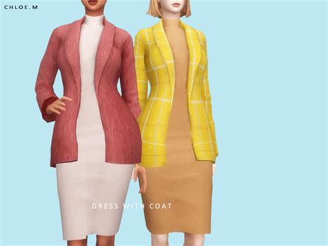 The Sims Resource Chloem Dress With Coat
