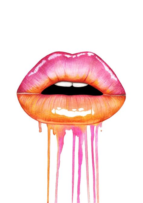 Jasmin Ekström Lips Painting Pop Art Lips Drip Art