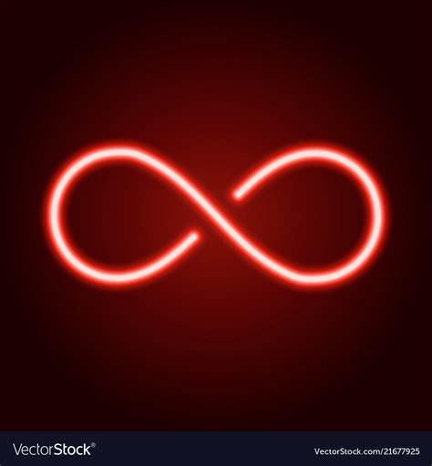 Infinity Sign From Glowing Red Neon Line Vector Image