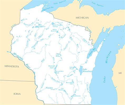 Map Of Lakes In Wisconsin World Map