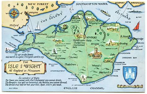 Postcard Map Of The Isle Of Wight Drawn By M F Peck J Sal Flickr