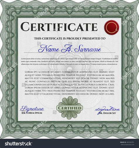 Green Certificate Template Or Diploma Template Royalty Free Stock
