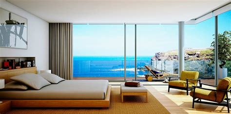 Wooden Furniture Bedroom With Beach View Interior Design Ideas