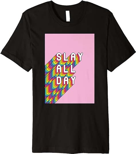 Slay All Day Lgbt Rainbow Vintage Retro Gay Pride Premium T Shirt Clothing