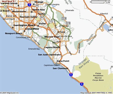 Southern California Beach City Maps Orange County Map Los Angeles Map
