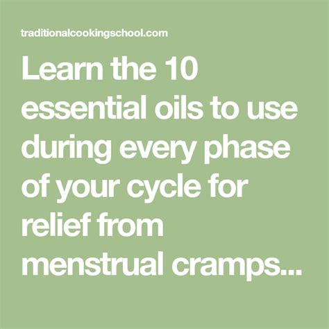 Learn The Essential Oils To Use During Every Phase Of Your Cycle For Relief From Menstrual