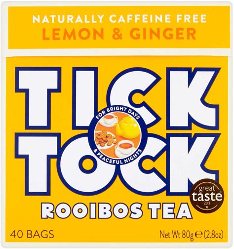 Tick Tock Rooibos Lemon And Ginger Tea 80g Approved Food