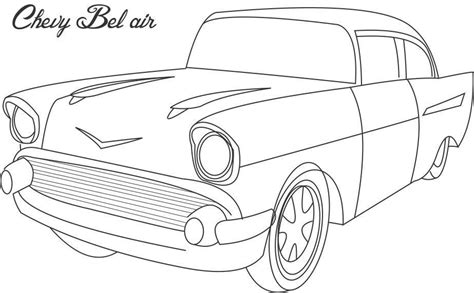 57 Chevy Bel Air Drawing Sketch Coloring Page