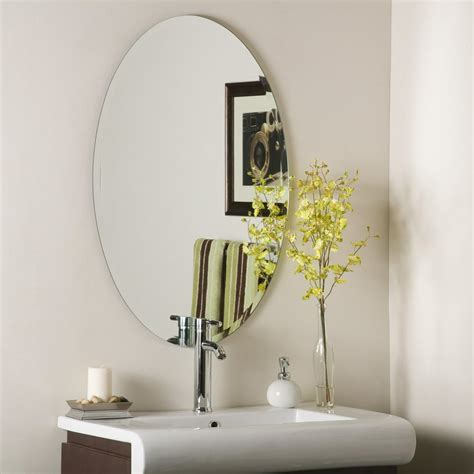 Large 24 X 36 Oval Bathroom Helmer Frameless Wall Mirror By Décor