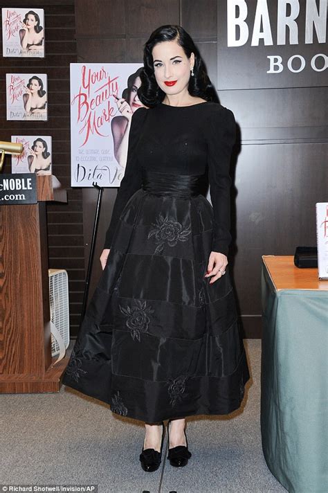 dita von teese shows off her hourglass figure in fifties style skirt daily mail online
