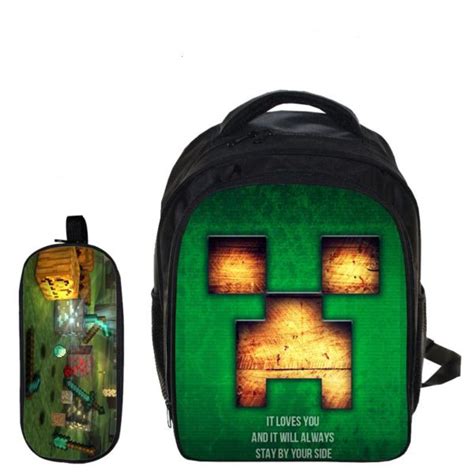 13″minecraft Backpack School Bag Combo Tanime
