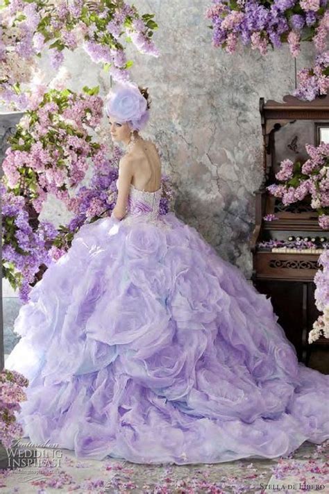 Stella De Libero Purple Wedding Dress Colored Wedding Dresses