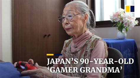 90 year old japanese grandma flexes fingers for video gaming youtube