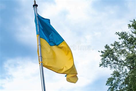 The National Yellow And Blue Flag Stock Photo Image Of Clear Fabric