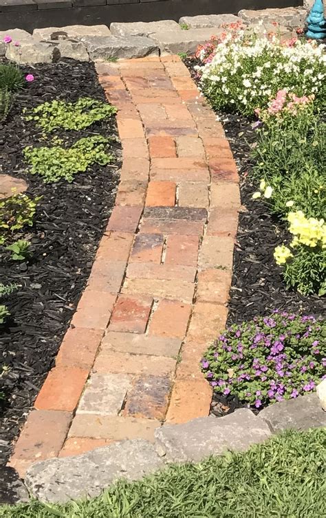 Recycled Brick Path By Clever Hubby Brick Garden Front Yard