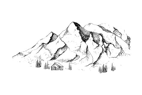 Hand Drawn Landscape Vector Hd Images Hand Drawn Mountain Landscape