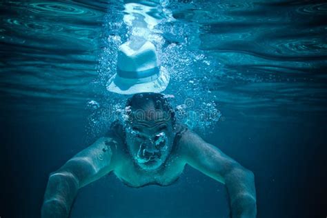 drowning diving mature stock image image of human swimming 56361805