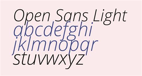 Open Sans Light Italic Free Font What Font Is