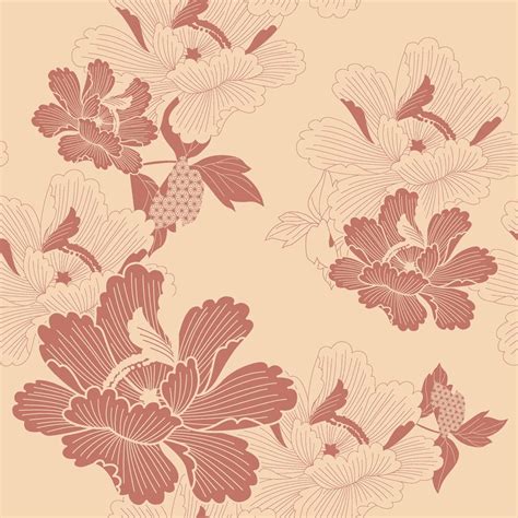 Floral Pattern With Japanese Background Vector Oriental Invitation
