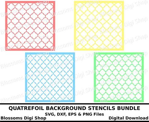 Quatrefoil Svg Bundle Digital Download Stencil Svg Pattern Etsy