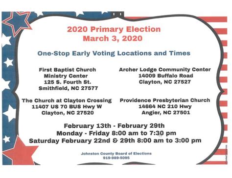 Town Of Archer Lodge North Carolina 2020 Primary Election Early