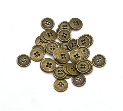 20pcs Bronze Button 4 Hole Metal Button Wholesale Buttons Etsy