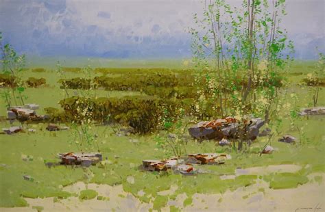 Vahe Yeremyan Meadow Summer Time Original Oil Painting Ready To