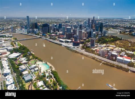 Aerial Image Of Brisbane River City And South Bank Queensland