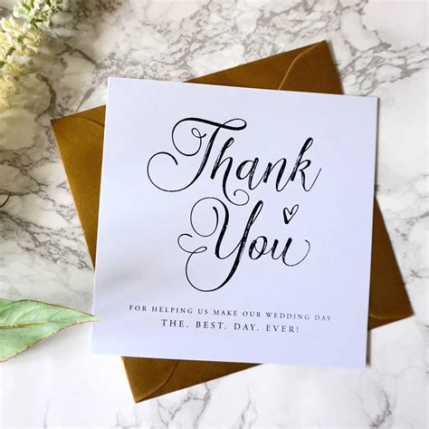 Thank You Wedding Card By Sweet Pea Sunday