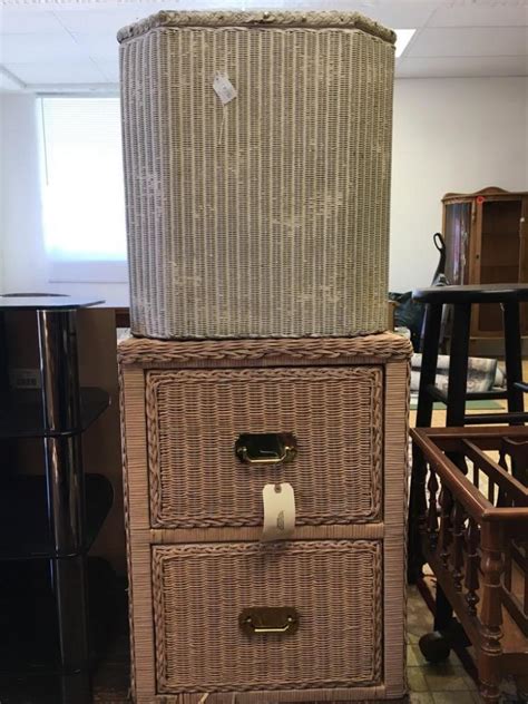 The uk's only specialist for the most stylish and innovative storgae products Set of vintage wicker/cane basket and file cabinet