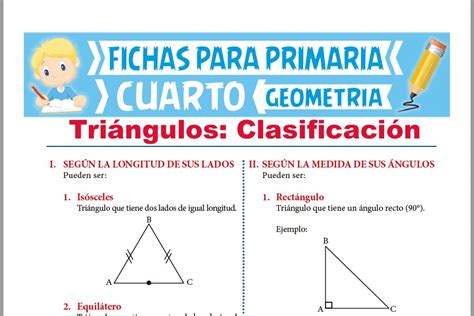 Clasificación de Triángulos Según sus Lados y Ángulos para Cuarto Grado