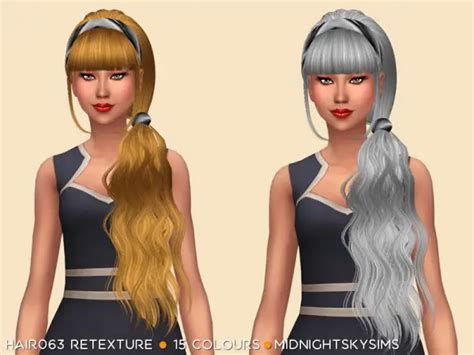 Simsworkshop Hair 063 Retextured By Midnightskysims Sims 4 Hairs