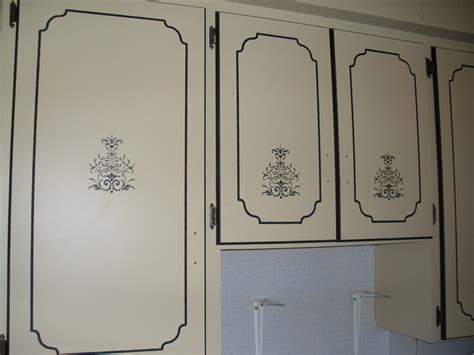 Kitchen Cabinets Painted W Stencil Here Is A Closer Image Flickr
