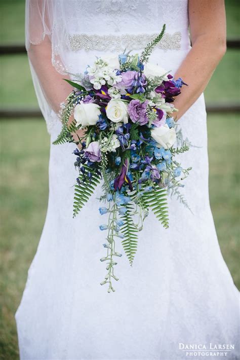 Outdoor Backyard Wedding Reception Navy Blue Lavender Purple Cascade