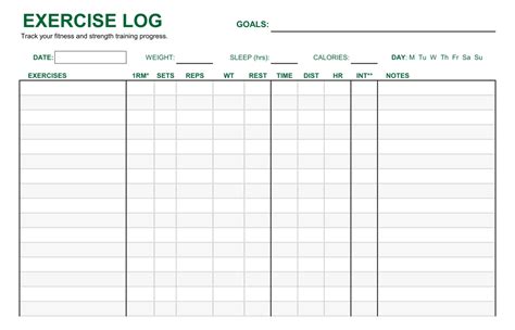Download Printable Weekly Workout Template Pdf Inside