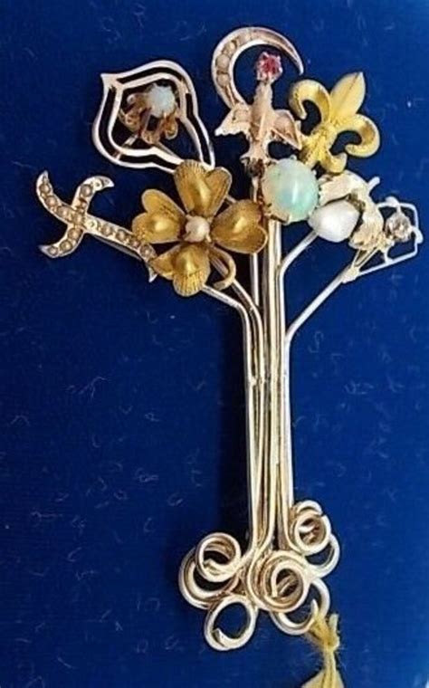 14k Gold Victorian Stick Pin Collection Brooch 636 Etsy