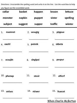 Practice our 3rd grade spelling words or make your own spelling list. Unit 1 Spelling Words Jumble Reading Street 3rd Grade Leveled Worksheets