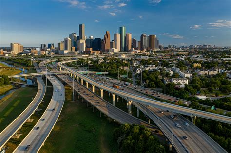 Aerial Skyline Of Downtown Houston Texas